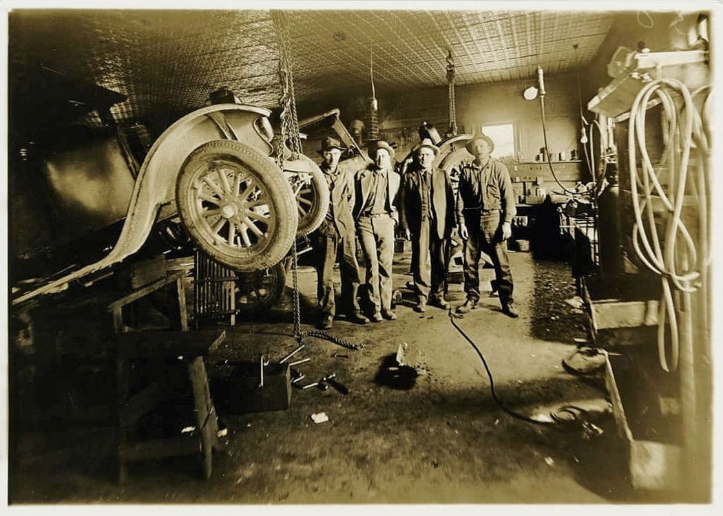 Inside of shop area 1928 Oliver Johnson Joye Johnson Henry Hank Kruger
