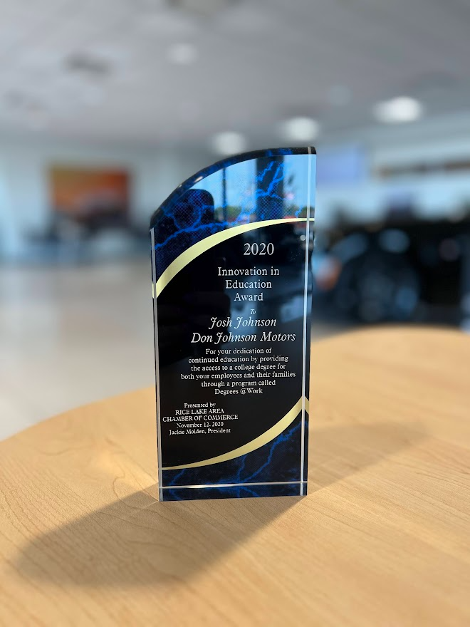 Award - Don Johnson Motors in Rice Lake WI