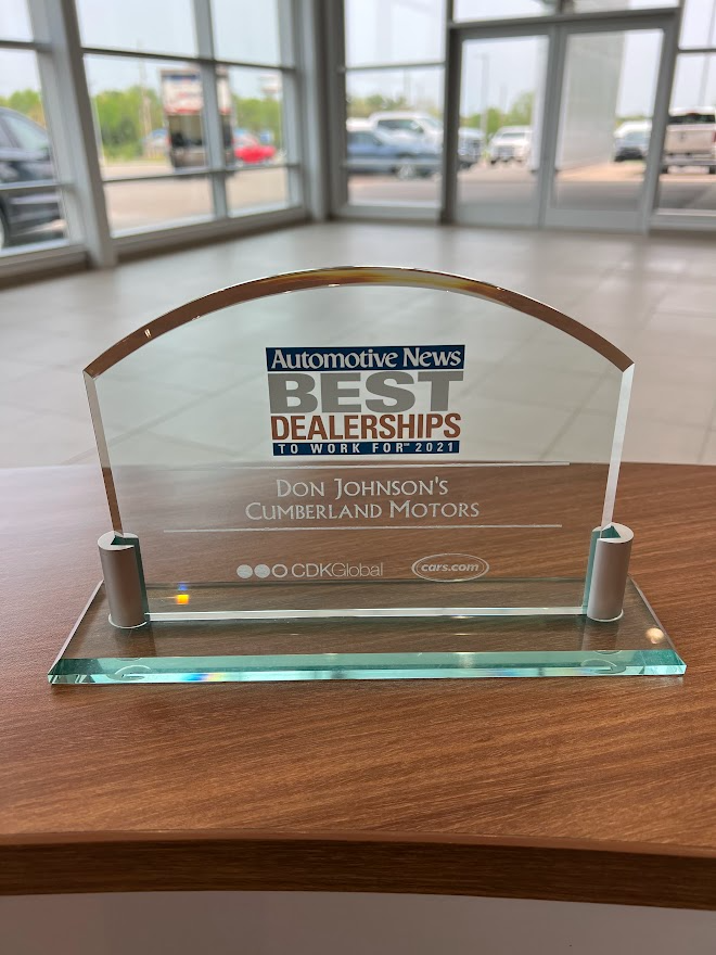 Award - Don Johnson Motors in Rice Lake WI